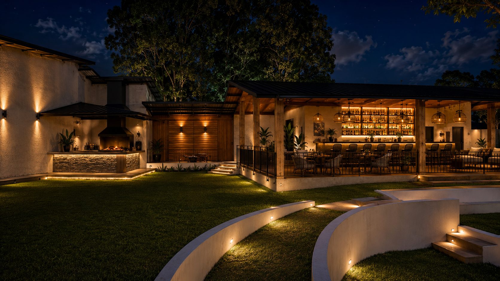 Outdoor bar and terrace, artist's impression